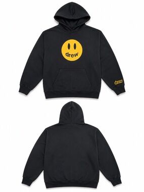 Drew House Mascot Hoodie Black Yellow Smiley Justin Bieber Size M